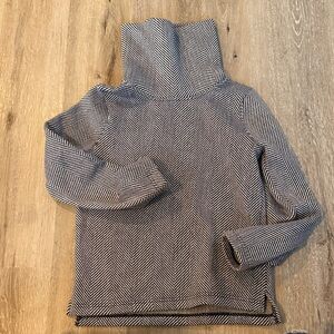 J. Crew Black and White Herringbone Top